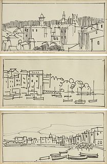 HERBERT MEARS (American/Texas 1923-1999) A GROUP OF THREE DRAWINGS, "To: Carmello," OCTOBER 25, 1983,