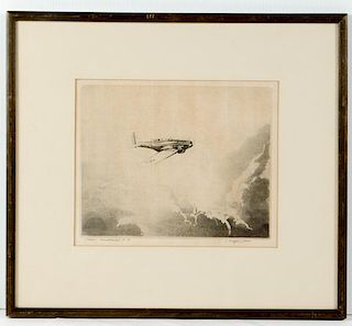 Wayne Lampert Davis (American 1904-1988) Airplane Print 