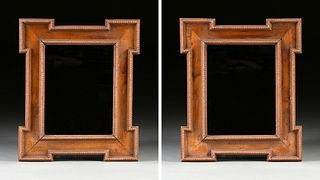 A PAIR OF TRAMP ART CARVED BEECH MIRRORS, LATE 19TH/EARLY 20TH CENTURY,