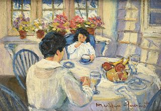MARILYN GUERINOT (American b. 1947) A PAINTING, "The Breakfast,"