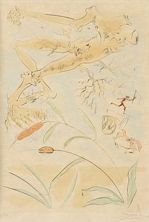 SALVADOR DALI (Spanish 1904-1989) A PRINT, "The Oak and The Reed," CIRCA 1974,