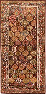 Antique Persian Kurdish rug , 3 ft 10 in x 7 ft 10 in ( 1.17 m x 2.88 m )