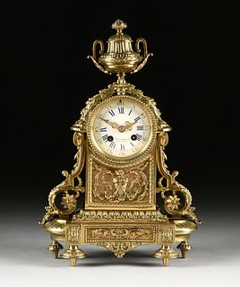 A LOUIS XVI STYLE GILT BRASS CLOCK, JAPY FRERES, CLOCKWORKS, J.E. CALDWELL, RETAILER, PHILADELPHIA AND PARIS, 1855-1870,