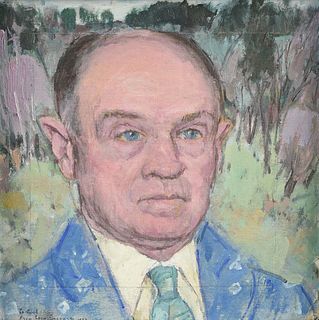 LEON GASPARD (Russian/American 1882-1964) A PAINTING, "Portrait of Carl F. Clark," 1951,