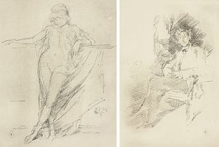 after JAMES ABBOTT MCNEILL WHISTLER (American 1834-1903) TWO PRINTS, "Little Draped Figure Leaning, 1893," AND "Walter Sickert, 1895," NEW YORK, 1914,
