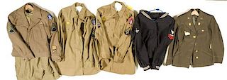 US WWII Assorted Uniform Pieces, Lot of Five 