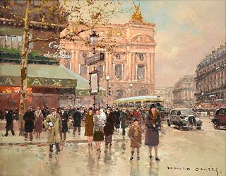ÉDOUARD CORTÈS (French 1882-1969) A PAINTING, "Palais Garnier Opera House,"