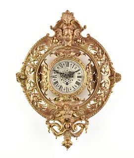 A RENAISSANCE REVIVAL LENZKIRCH GILT BRONZE CARTEL CLOCK, GERMAN, 1875-1880,
