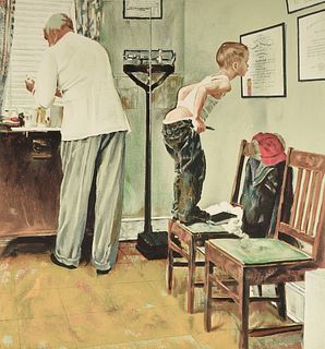 NORMAN ROCKWELL (American 1894-1978) A SATURDAY EVENING POST COVER PRINT, "Before the Shot,"