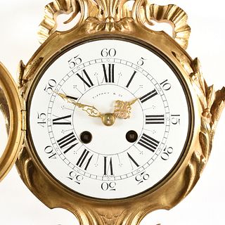 A TIFFANY & CO. NEOCLASSICAL STYLE ORMOLU CARTEL CLOCK, SIGNED, EARLY 20TH CENTURY,