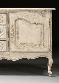 A FRENCH PROVINCIAL STYLE PAINTED WOOD CONSOLE CABINET, 20TH CENTURY,