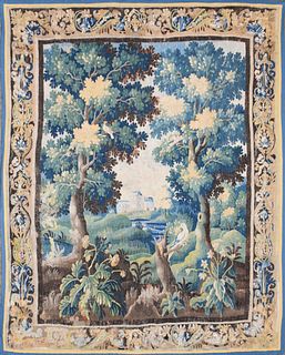 A BRUSSELS BAROQUE VERDURE TAPESTRY, 17TH CENTURY,