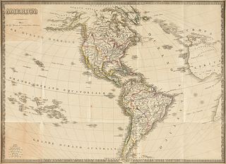 AN ANTIQUE MAP, "America," MILAN, CIRCA 1832,