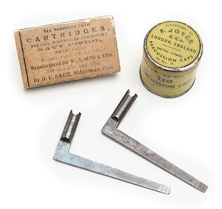 Collector Lot of Navy Cartridge Pack, Cap Tin and Two Nipple Wrenches 