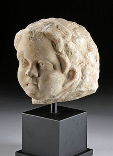 Sweet / Lifelike Roman Marble Head of a Child
