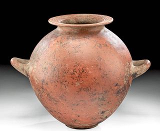 Large Etruscan Redware Pottery Stamnos