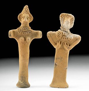 Two Syro-Hittite Terracotta Standing Astarte Figures