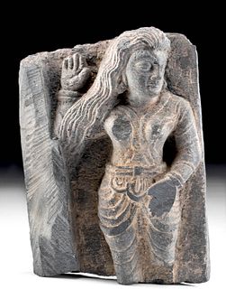 Gandharan Schist Relief Carving w/ Yakshi Figure