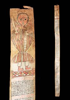 19th C. Ethiopian Amharic Vellum Scroll of Healing
