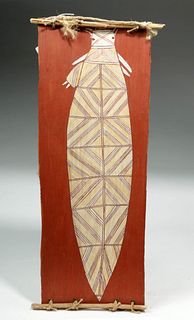 Wonderful 20th C. Australian Aboriginal Bark Painting