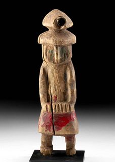 Early 20th C. Panamanian Colorful Kuna Wood Figure