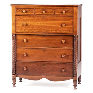 A Sheraton Transitional Cherry Chest of Drawers