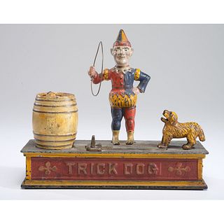 A Trick Dog Cast Iron Mechanical Bank 