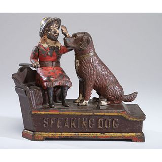 A Speaking Dog Cast Iron Mechanical Bank