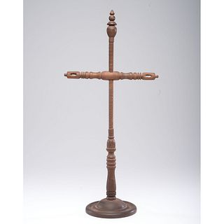 An Adjustable Turned Wood Candlestand