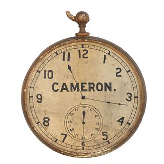 A Painted Wood & Metal Pocket Watch Trade Sign