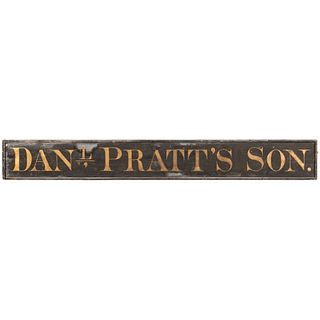 A Painted Wood Trade Sign for Dan'L Pratt's Son