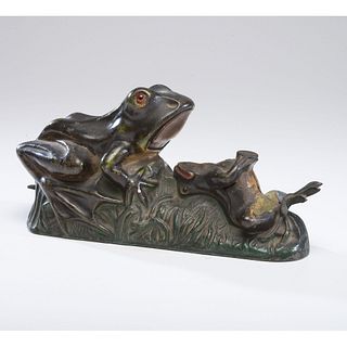 A Two Frogs Cast Iron Mechanical Bank, Plus