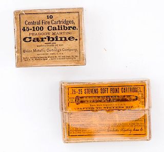 Box of .25-25 Stevens Soft Point Cartridges, PLUS 