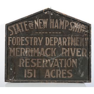 A Double-Sided Wood New Hampshire Forestry Department Sign