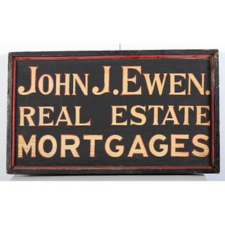 A Double Sided Stenciled Wood Real Estate Trade Sign
