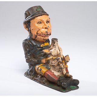 A Paddy and the Pig Cast Iron Mechanical Bank