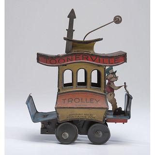 A Tin Lithograph Toonerville Trolley with Book