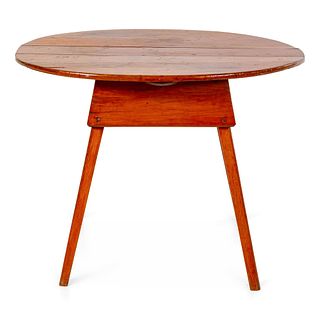 A Federal Pine Splayed Leg Oval-Top Tavern Table
