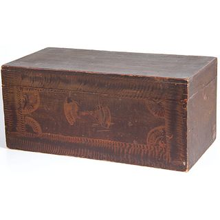 A Combed Paint Decorated Box