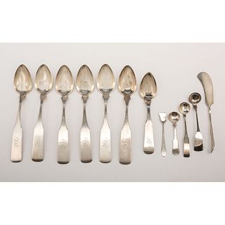 A Group of Kentucky Coin Silver Spoons and Knife