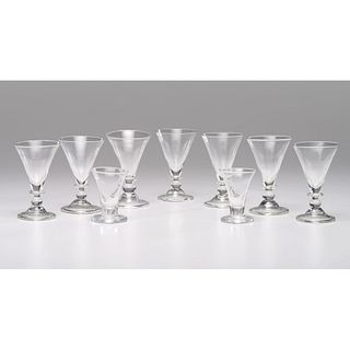 Nine Blown Glass Goblets