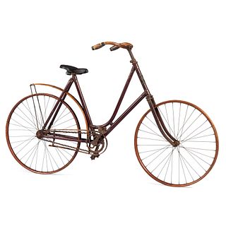 A Stencil Decorated Wood and Metal Bicycle