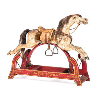 A <i>Whitney Reed Co.</i> Painted Wooden Rocking Horse