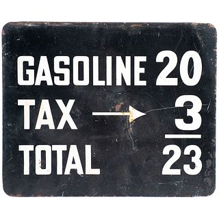 A Wooden 'Catfish' Advertising Sign & A Sheet Metal Gasoline Sign