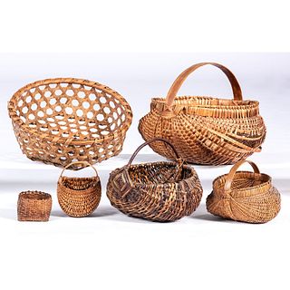 Six American Woven Baskets