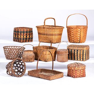Eleven American Woven Baskets