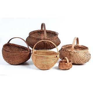 Five Woven American Baskets