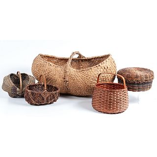 Five American Woven Baskets