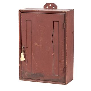 A Red Painted Hanging Cupboard