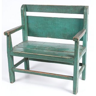 A Green-Painted Child's Bench